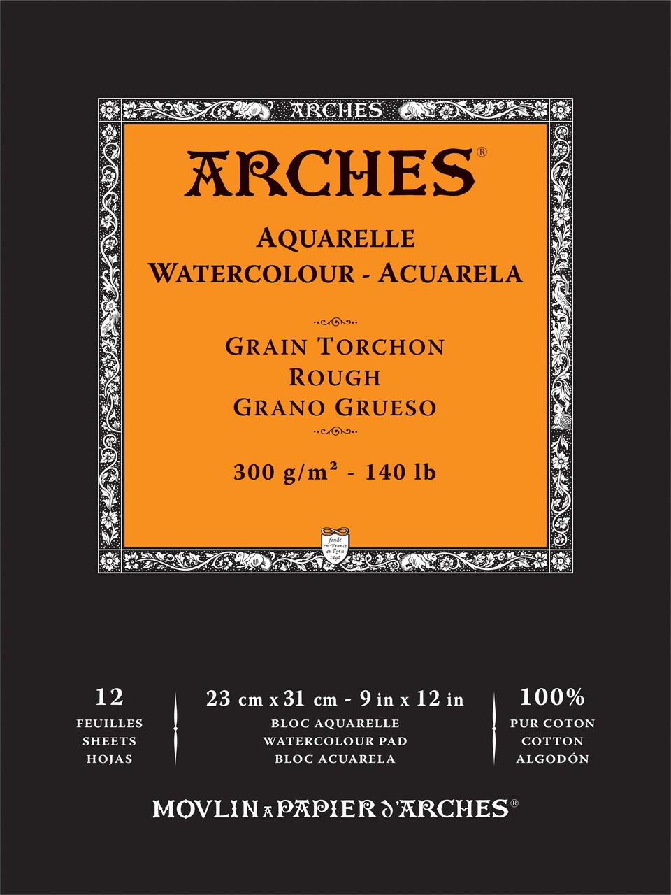 Arches Aquarelle Rough Watercolor Pad 9"X12"- 140lb, 12 Sheets